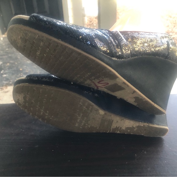 TOMS Women's Black Electra Espadrille Wedge Heel Open Toe Brown Size W12 - Picture 11 of 11